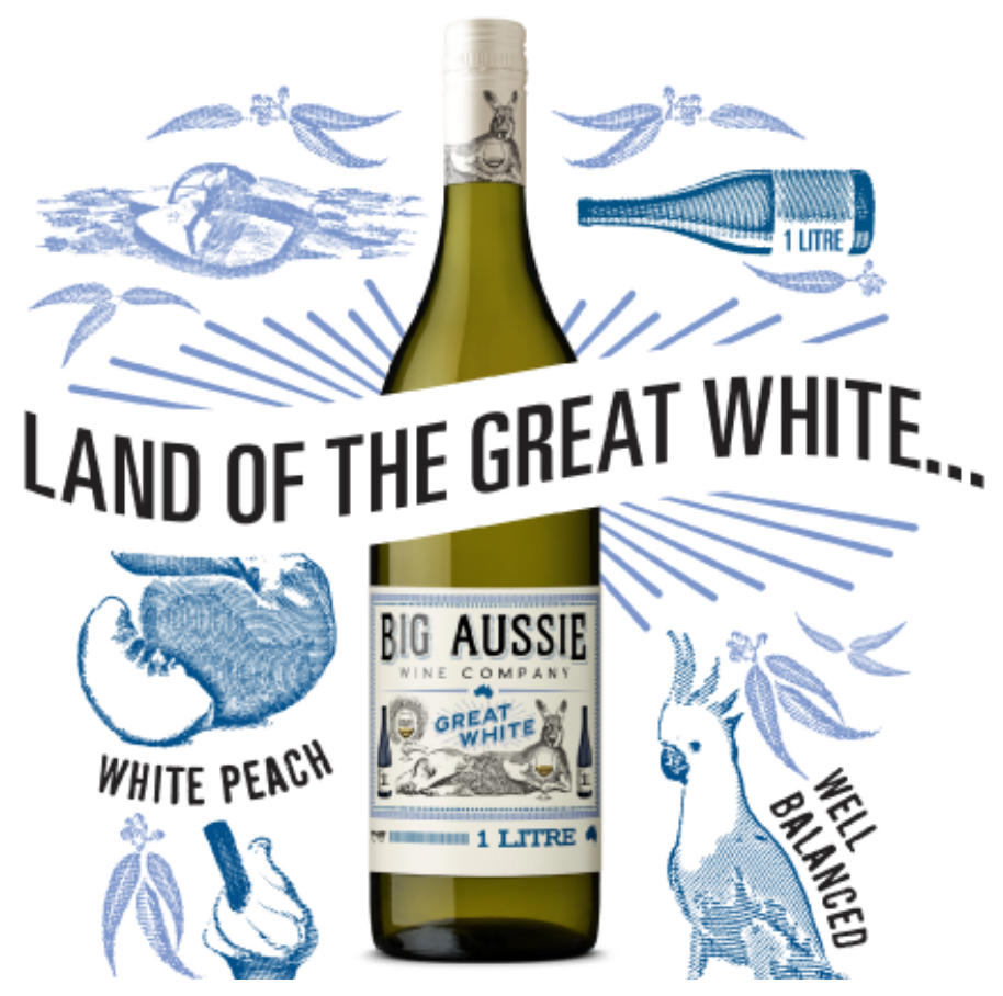 Big Aussie Wine Co. Great White Chardonnay 1L