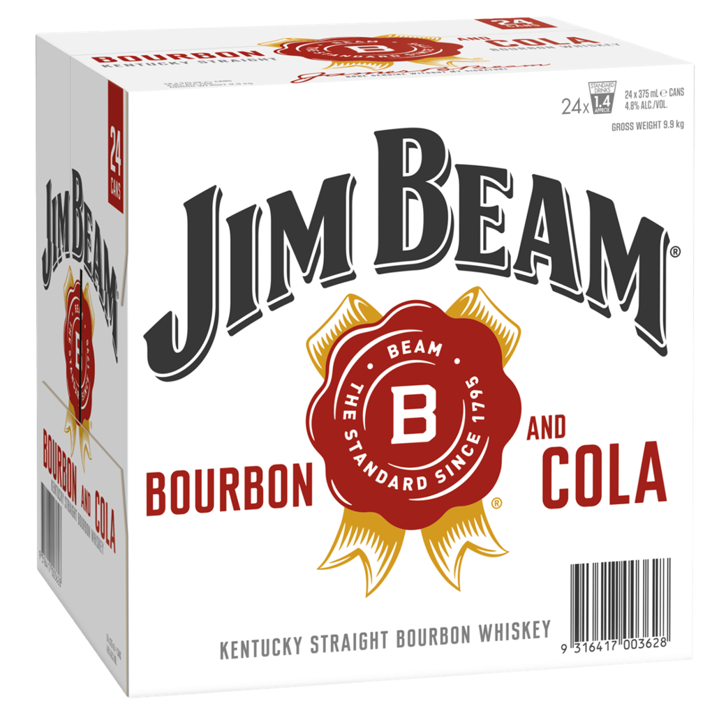 Jim Beam White Label Bourbon & Cola Can 375mL