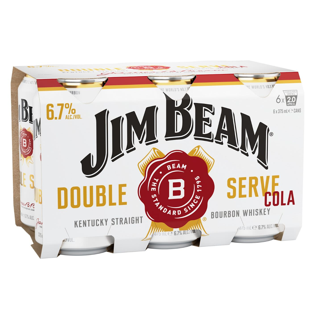 Jim Beam Double Serve & Cola Can 375mL