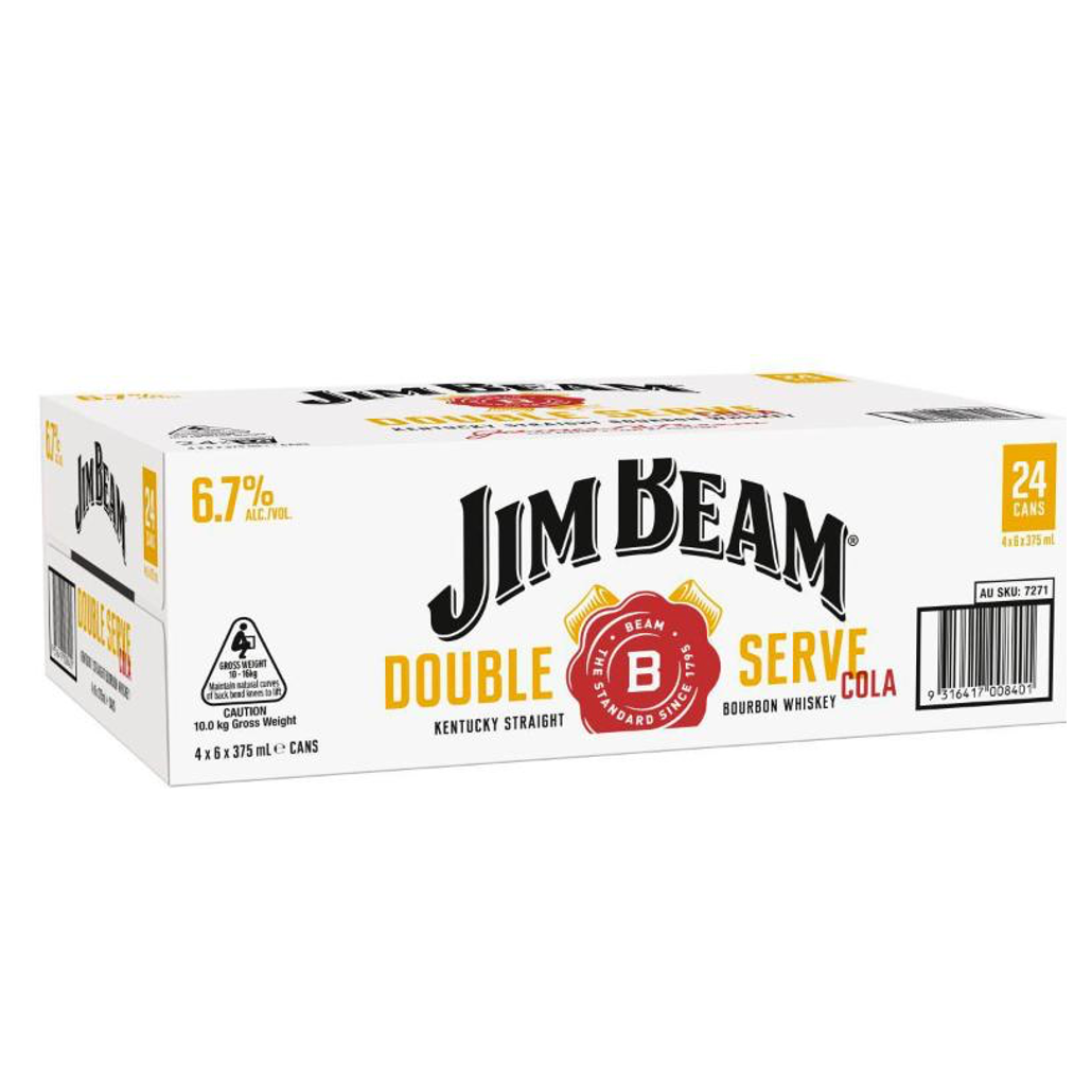 Jim Beam Double Serve & Cola Can 375mL