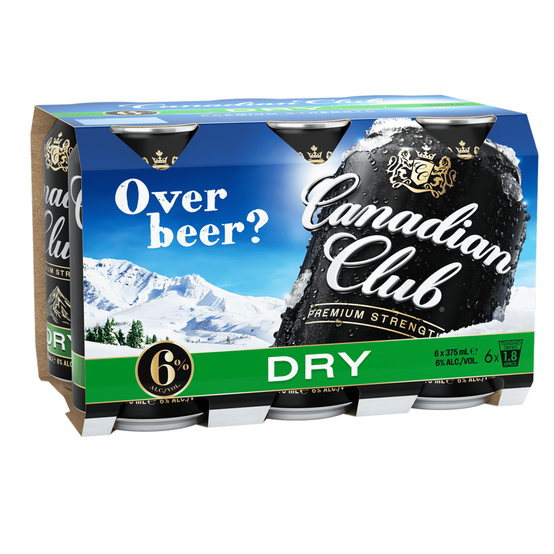 Canadian Club Premium Whisky & Dry 6% Can 375mL