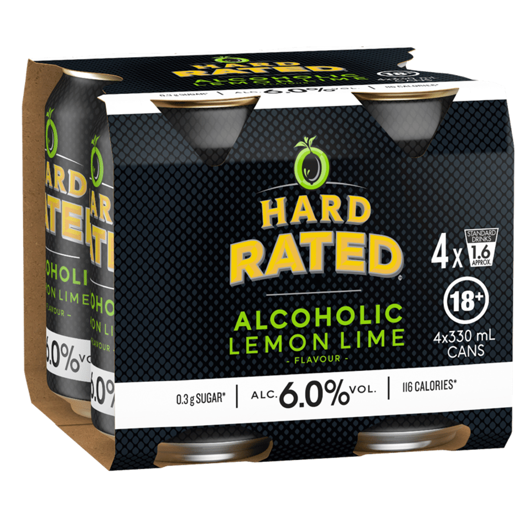Hard Rated Lemon Lime Can 6% Can 330mL