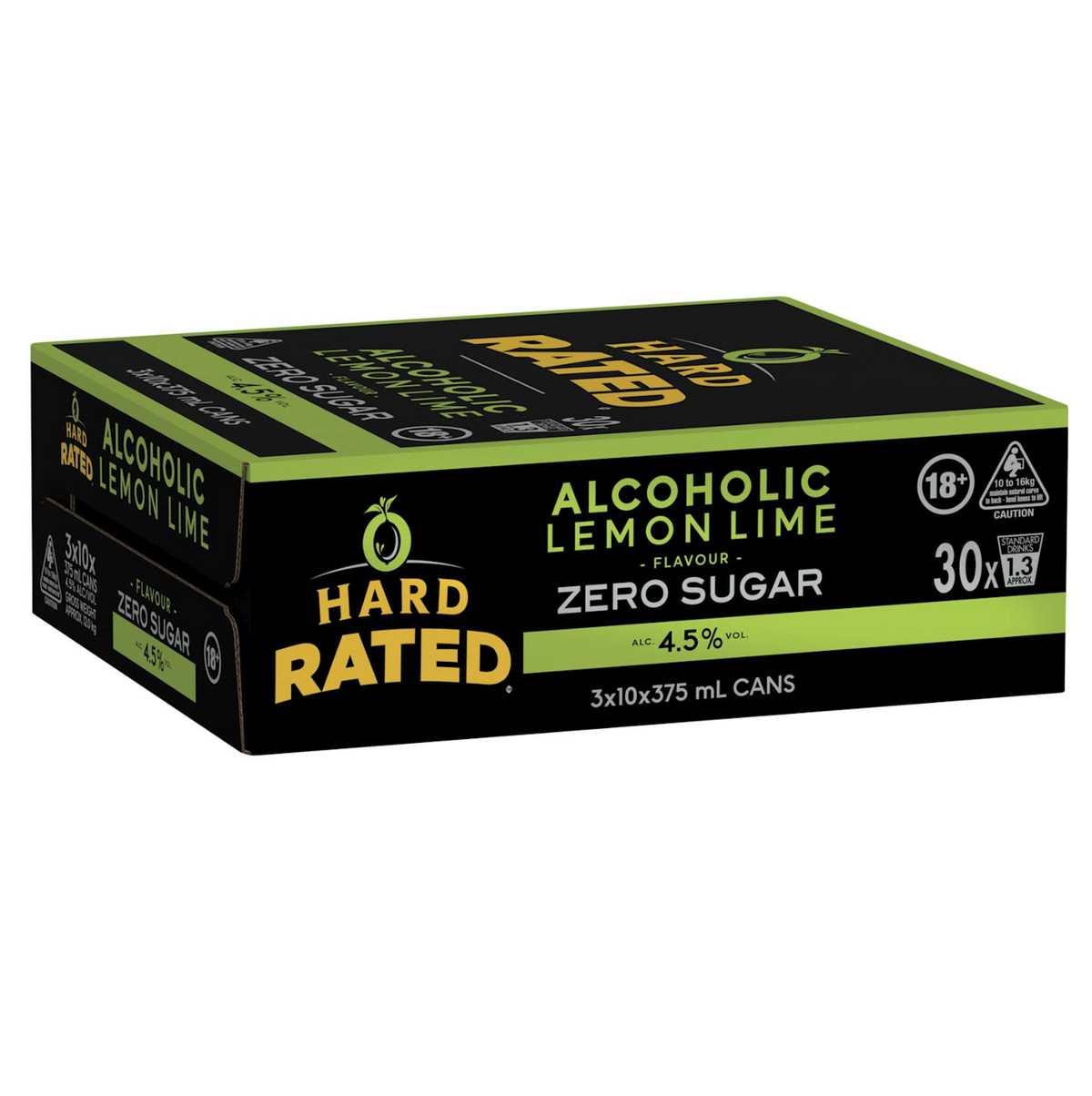 Hard Rated Lemon Lime No Sugar 10 Pack Can 375mL