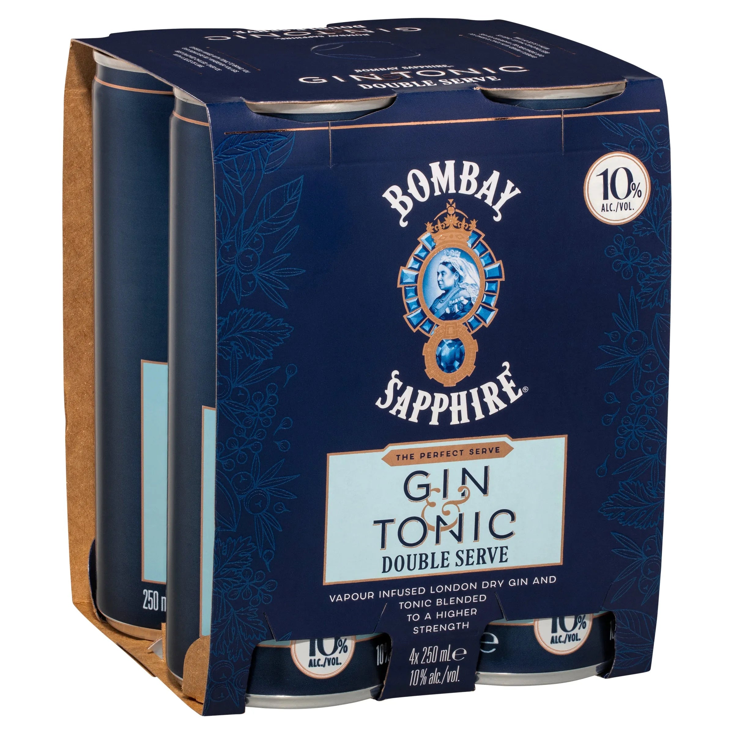 Bombay Sapphire Gin & Tonic Double Serve 10% Can 250mL - Harry's Liquor