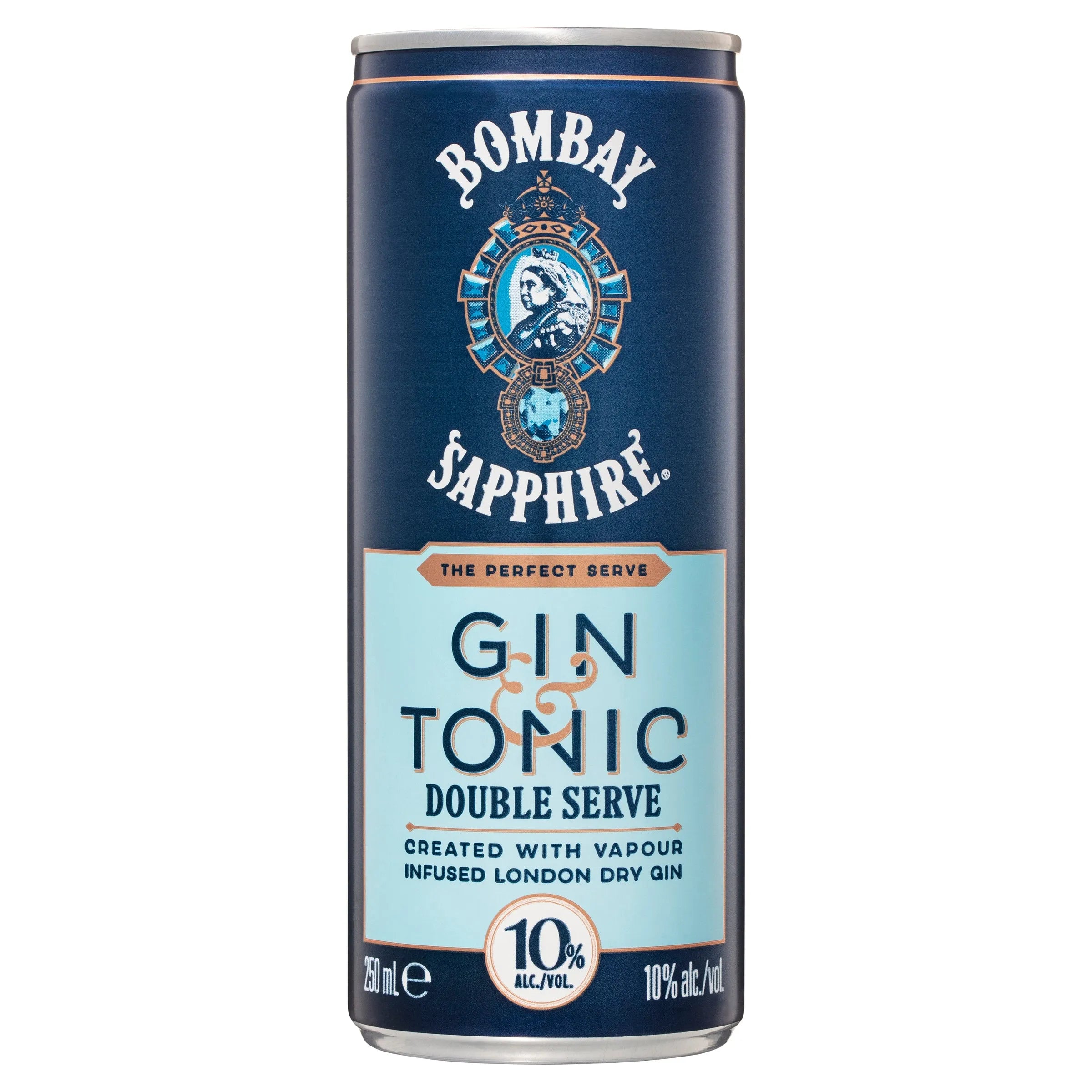 Bombay Sapphire Gin & Tonic Double Serve 10% Can 250mL - Harry's Liquor