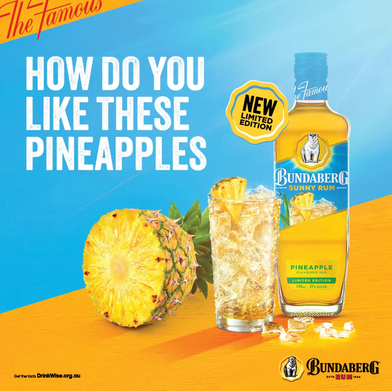 Bundaberg Sunny Rum Pineapple Limited Edition 700mL - Harry's Liquor