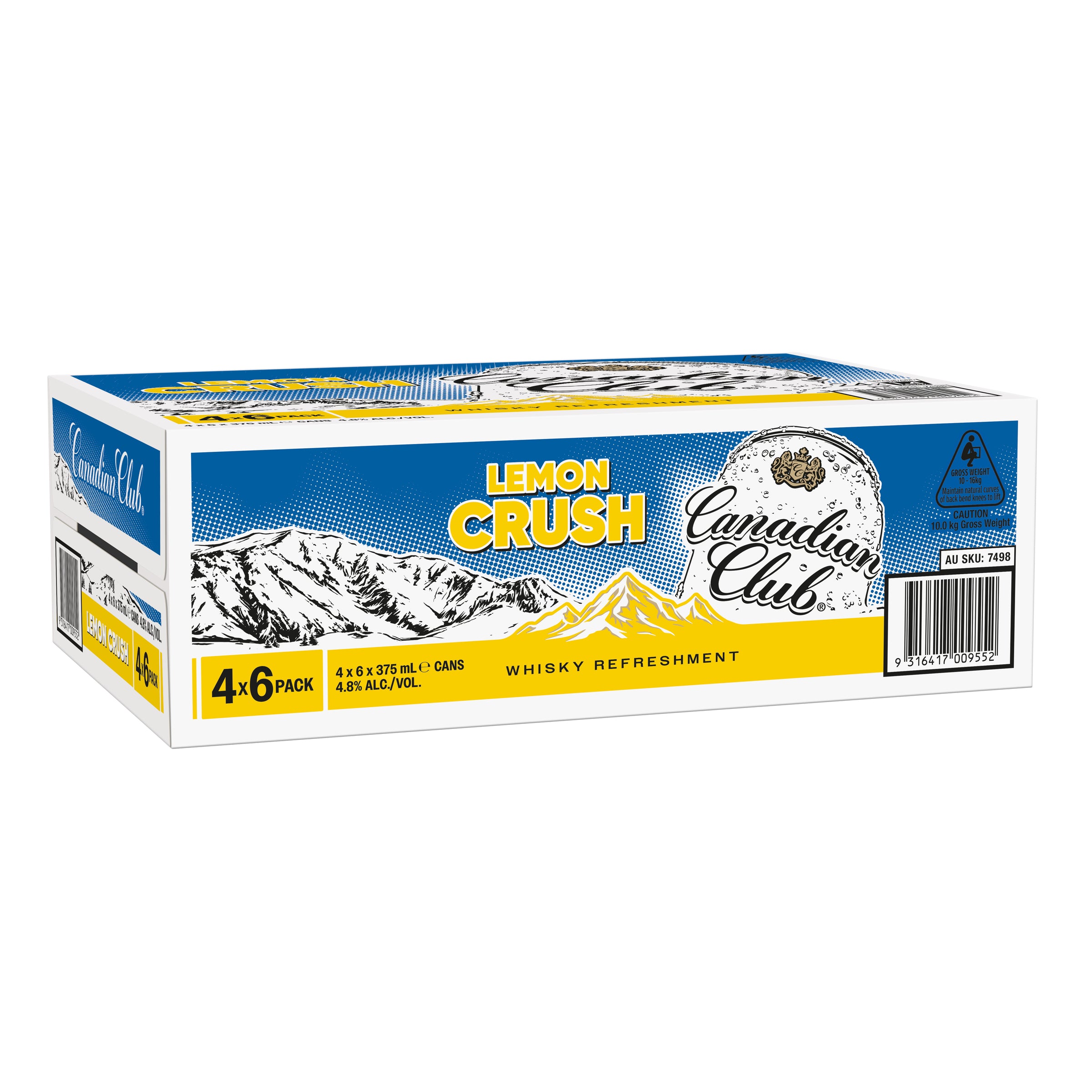 Canadian Club Whisky & Lemon Crush Can 375mL