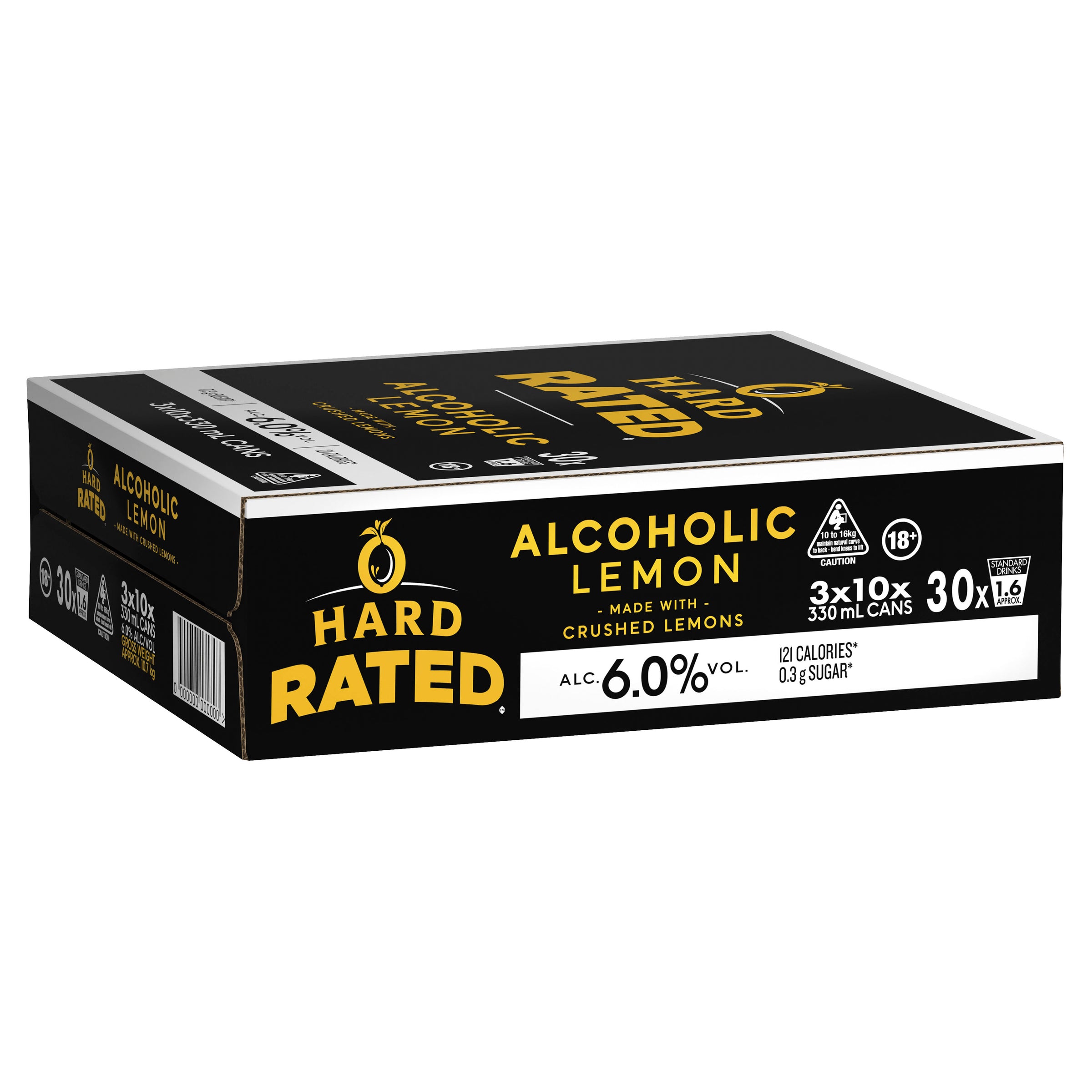 Hard Rated Lemon 6% 10 Pack Can 330mL - Harry's Liquor