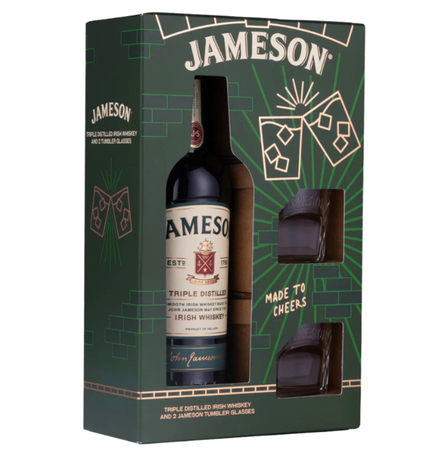 Jameson Blended Irish Whiskey & Highball Glasses Gift Pack 700mL - Harry's Liquor