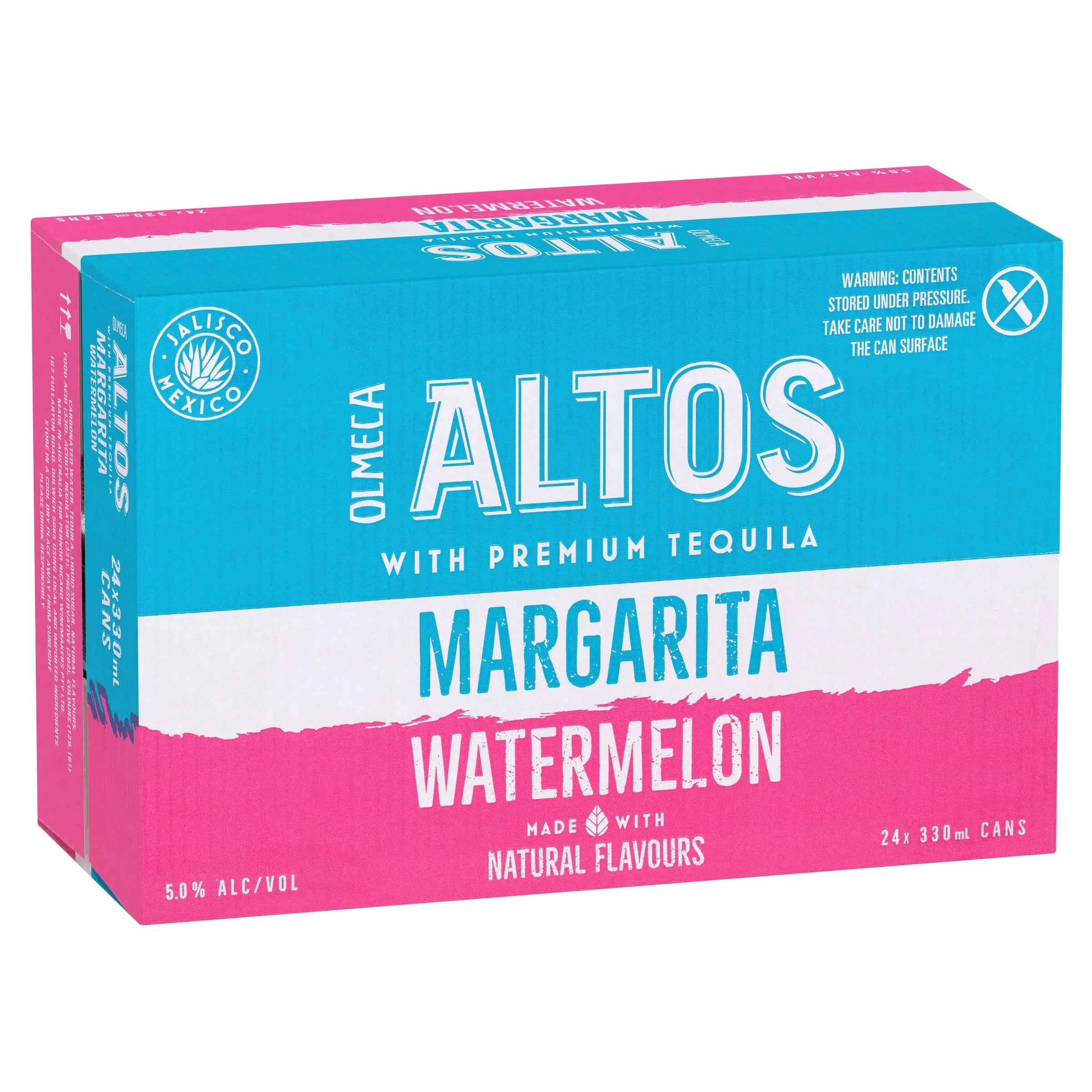 Olmeca Altos Watermelon Margarita Can 330mL - Harry's Liquor