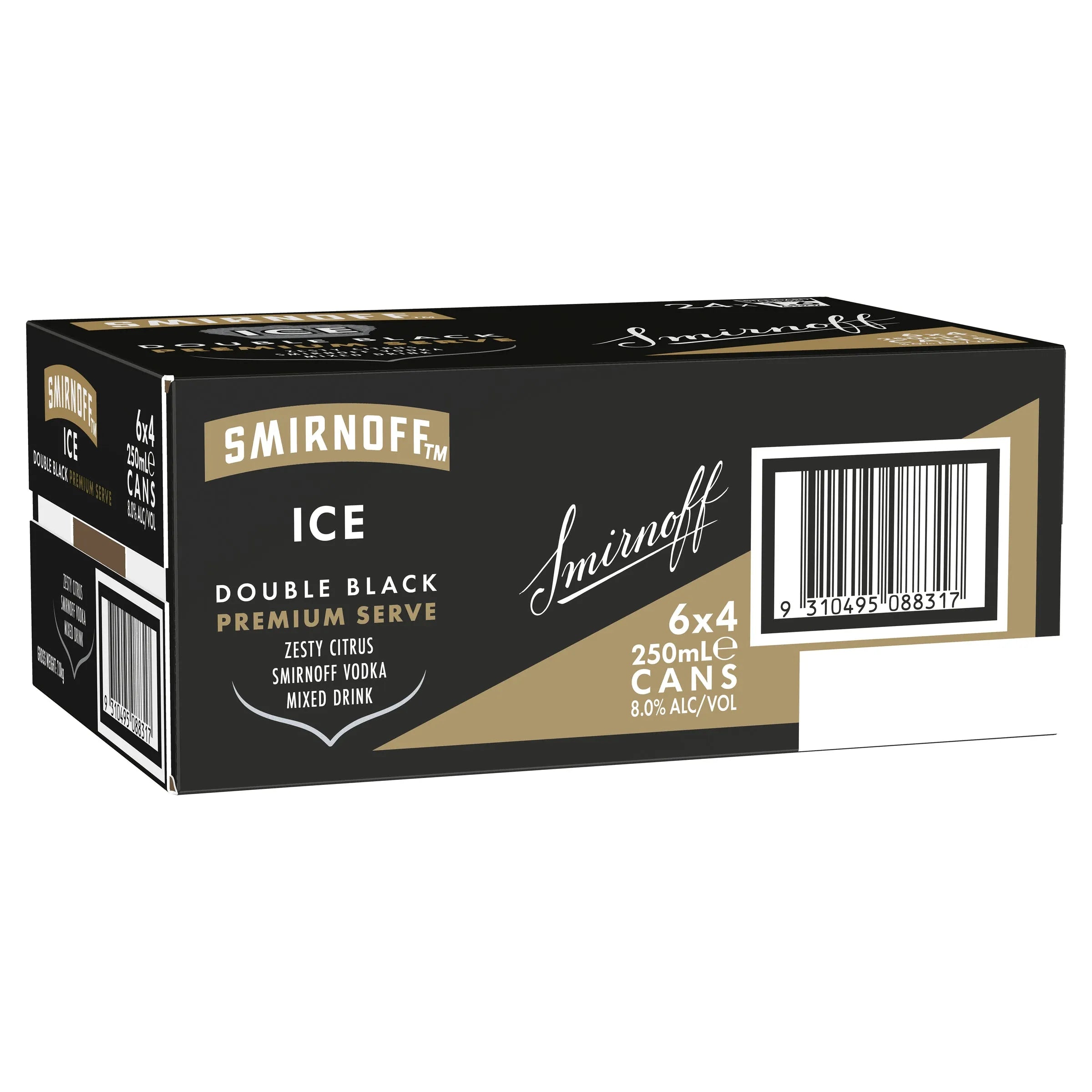 Smirnoff Ice Double Black Premium Serve 8% Can 250mL - Harry's Liquor