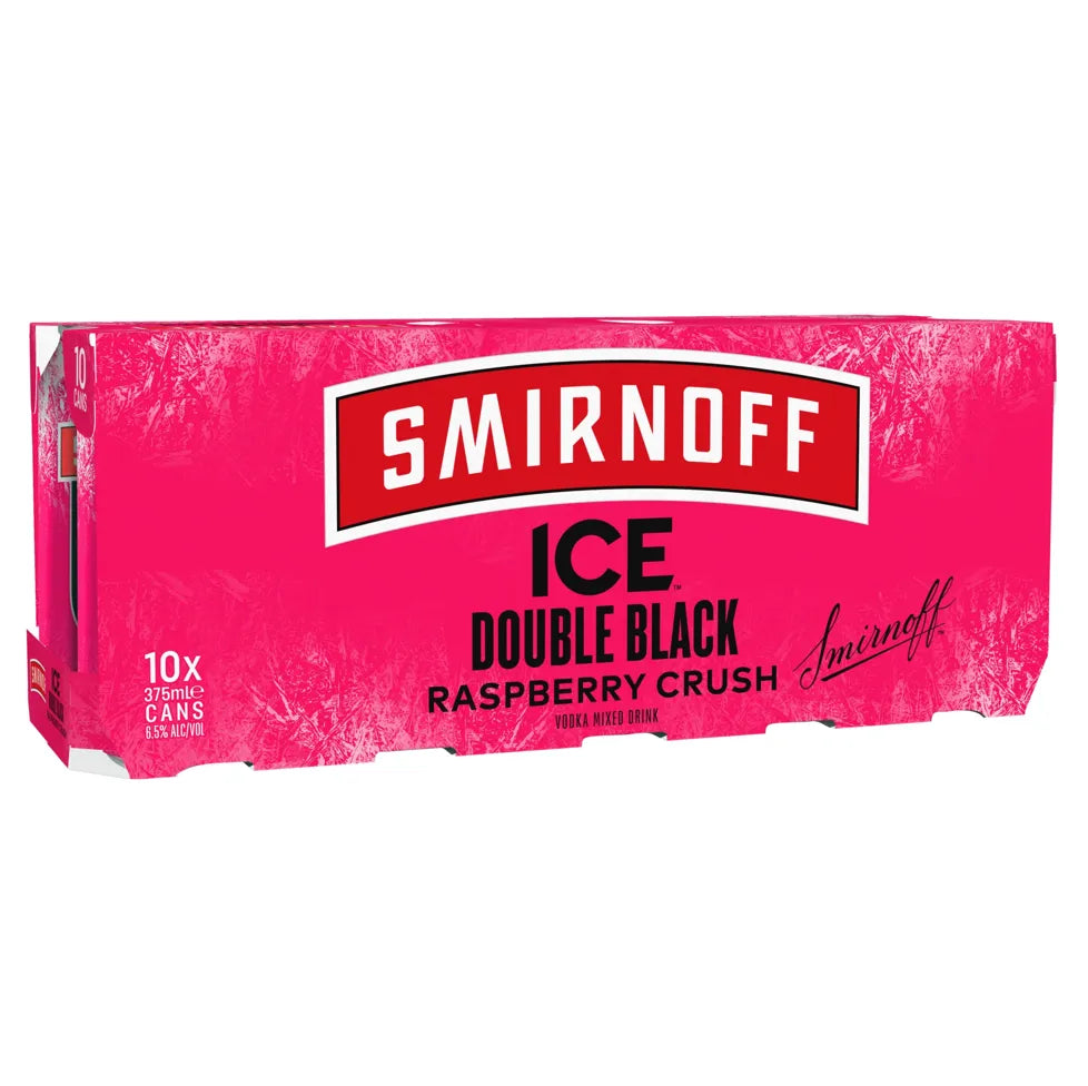 Smirnoff Ice Double Black Raspberry Crush Vodka 6.5% 10 Pack Can 375mL - Harry's Liquor