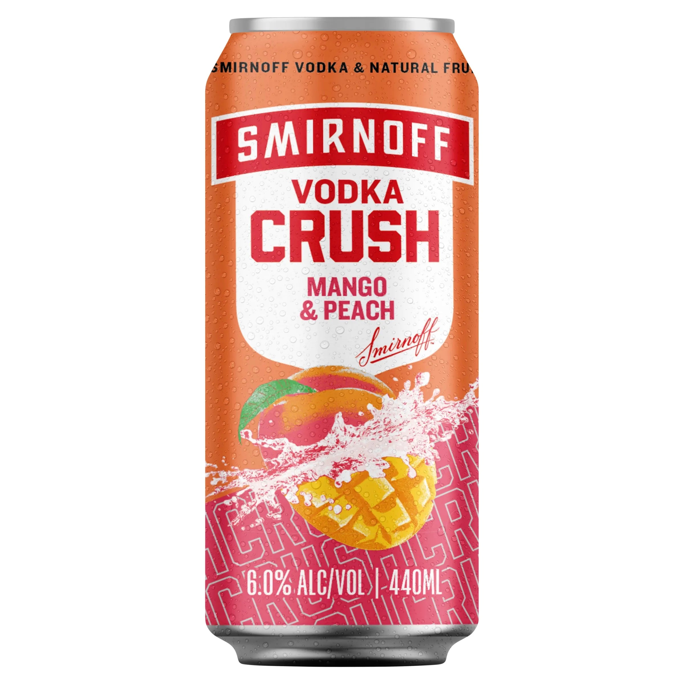 Smirnoff Vodka Crush Mango & Peach 6% Can 440mL - Harry's Liquor