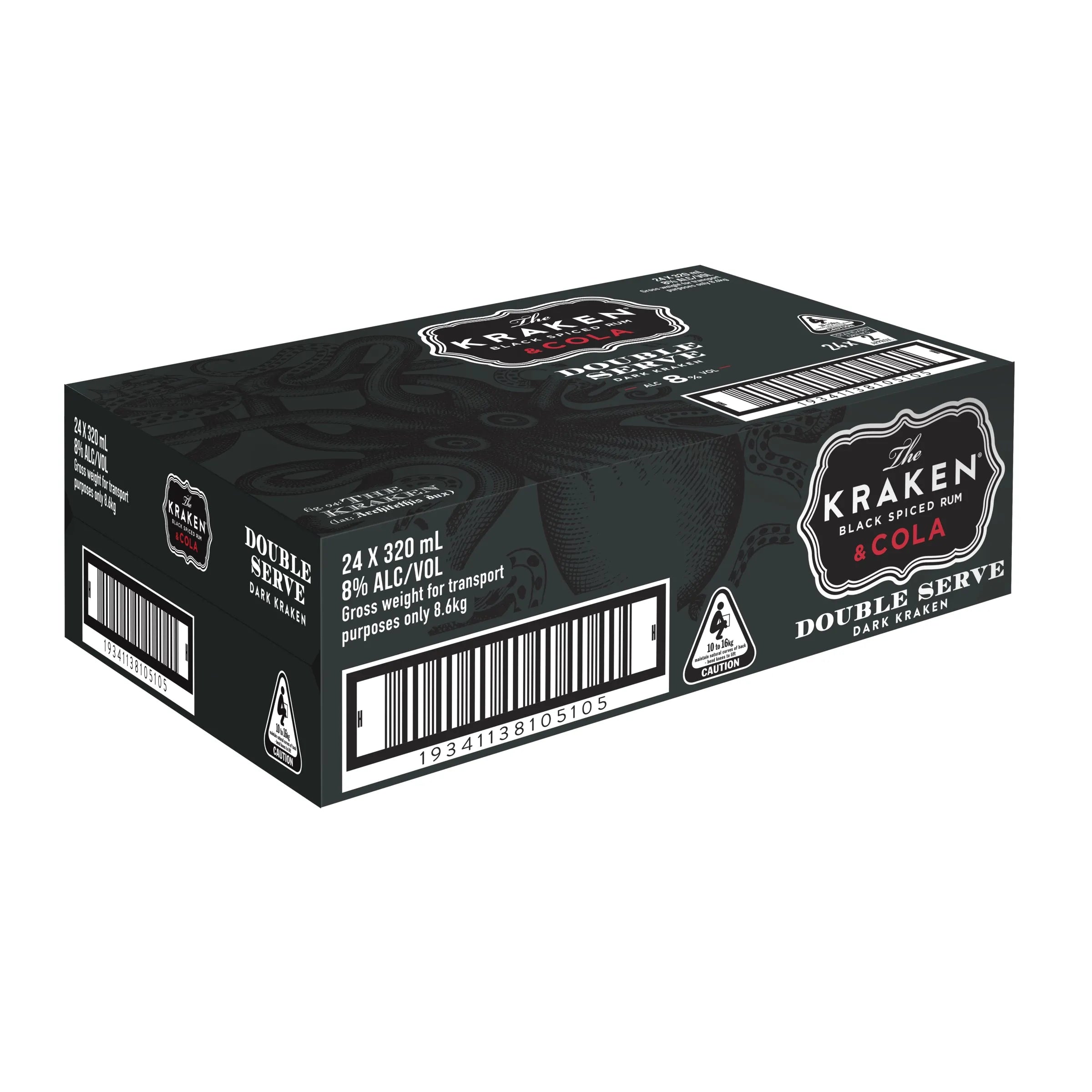 The Kraken Black Spiced Double Serve and Cola 8% Can 320mL - Harry's Liquor