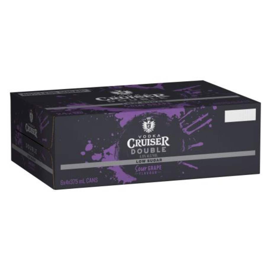 Vodka Cruiser Double Low Sugar Sour Grape Can 375mL - Harry's Liquor