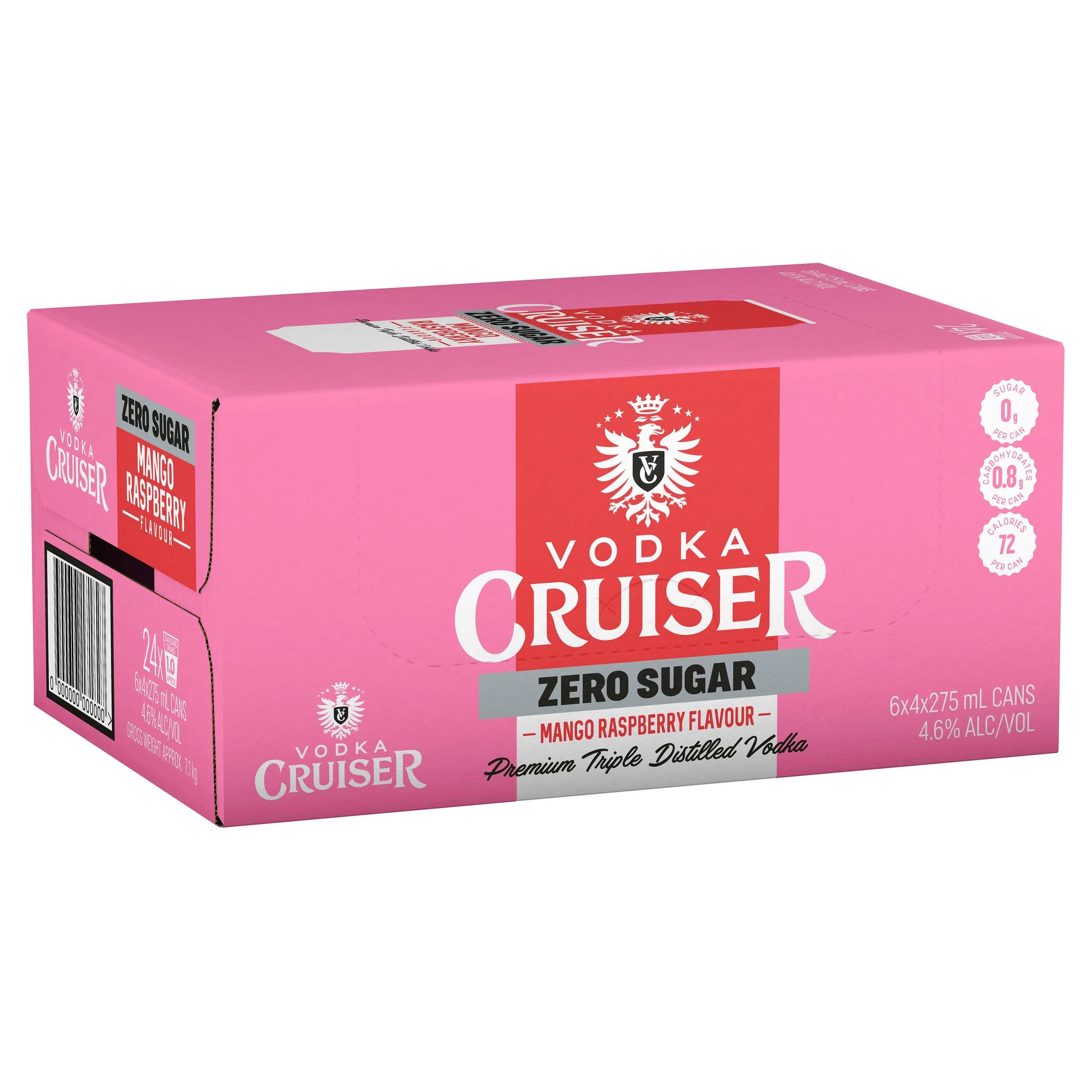 Vodka Cruiser Zero Sugar Mango & Raspberry Can 275mL - Harry's Liquor