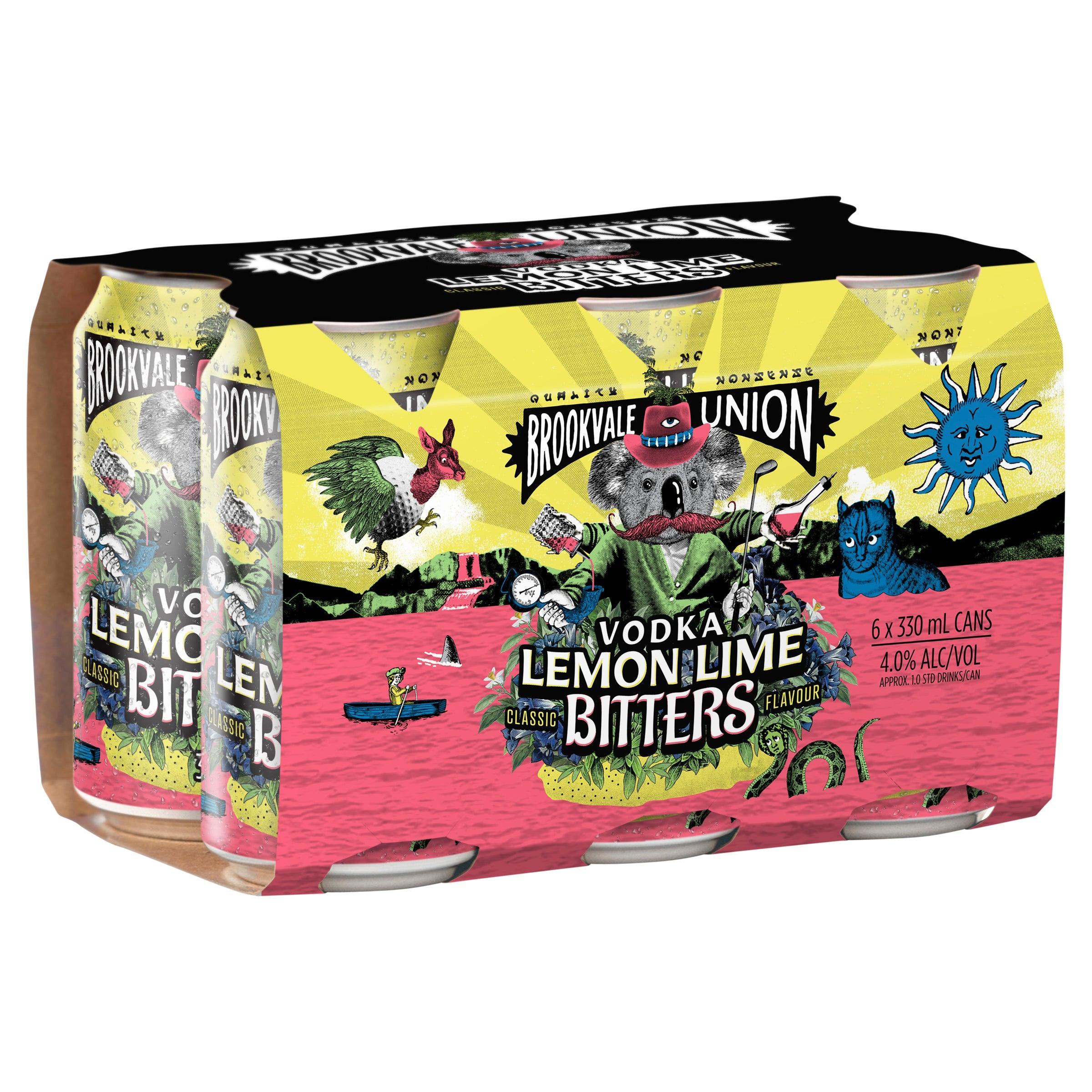 Brookvale Union Vodka Lemon Lime & Bitters Can 330mL - Harry's Liquor