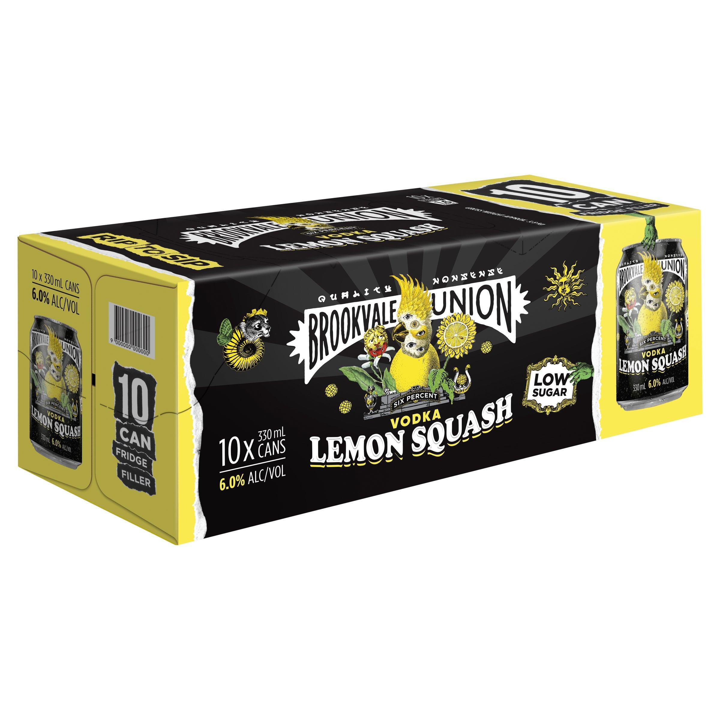 Brookvale Union Vodka Lemon Squash 10 Pack Can 330mL - Harry's Liquor