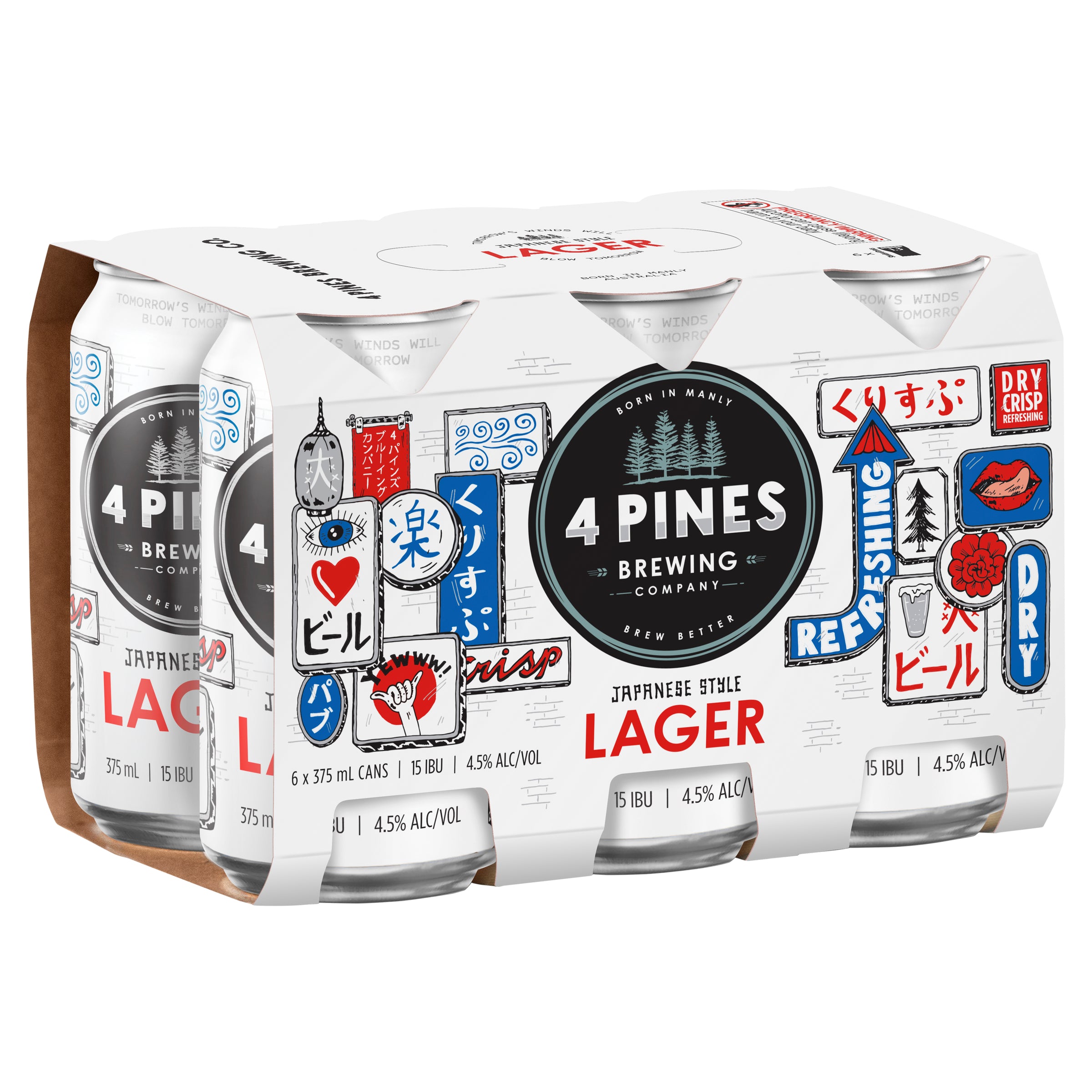 4 Pines Japanese Lager Can 375mL