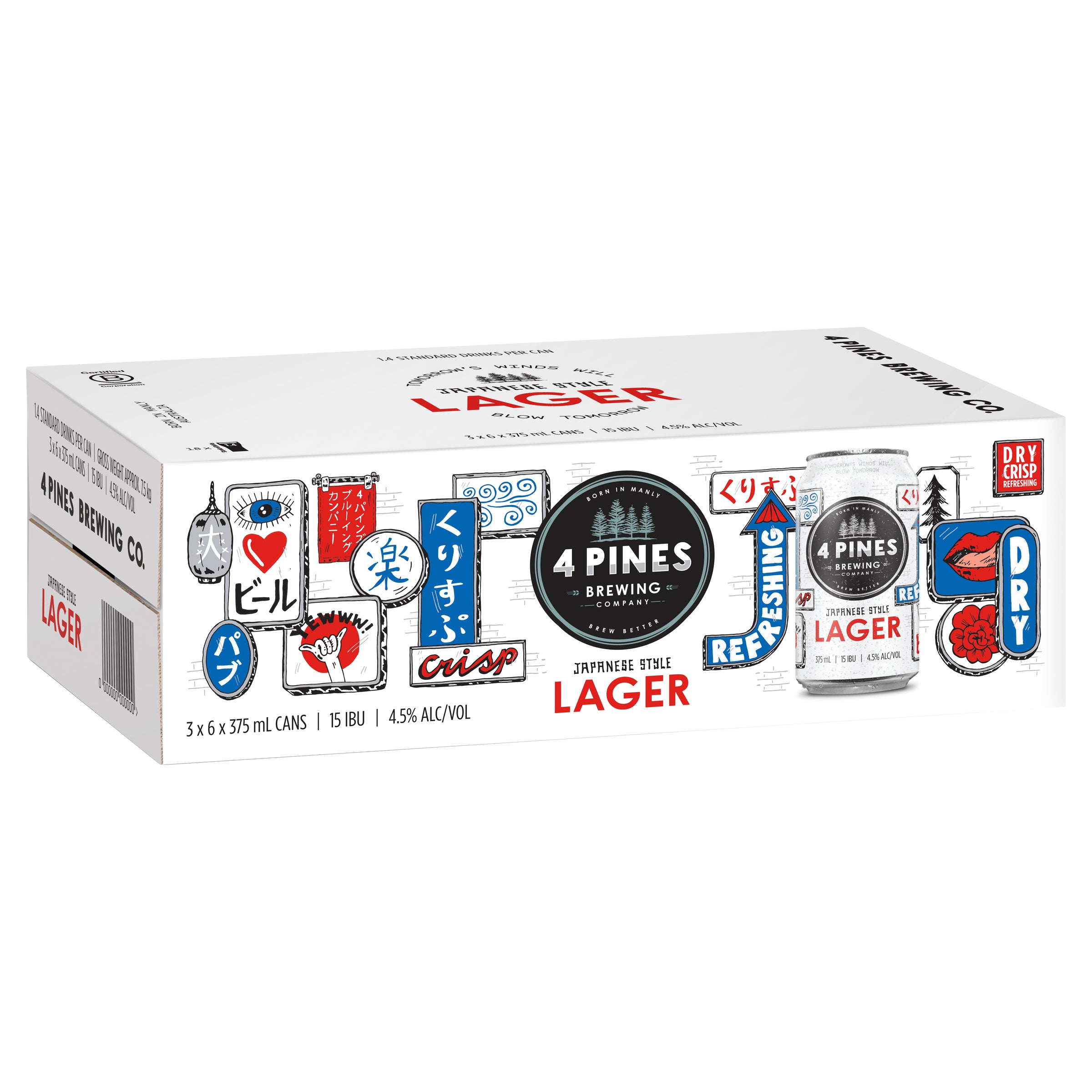 4 Pines Japanese Lager Can 375mL