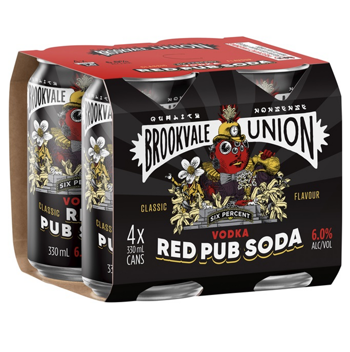 Brookvale Union Vodka Red Pub Soda 6% Can 330mL