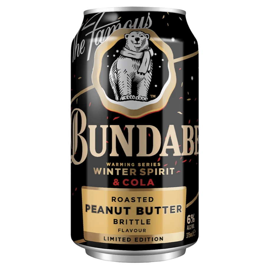 Bundaberg Winter Peanut Butter Brittle Flavoured Spirit & Cola 6& Can 375mL