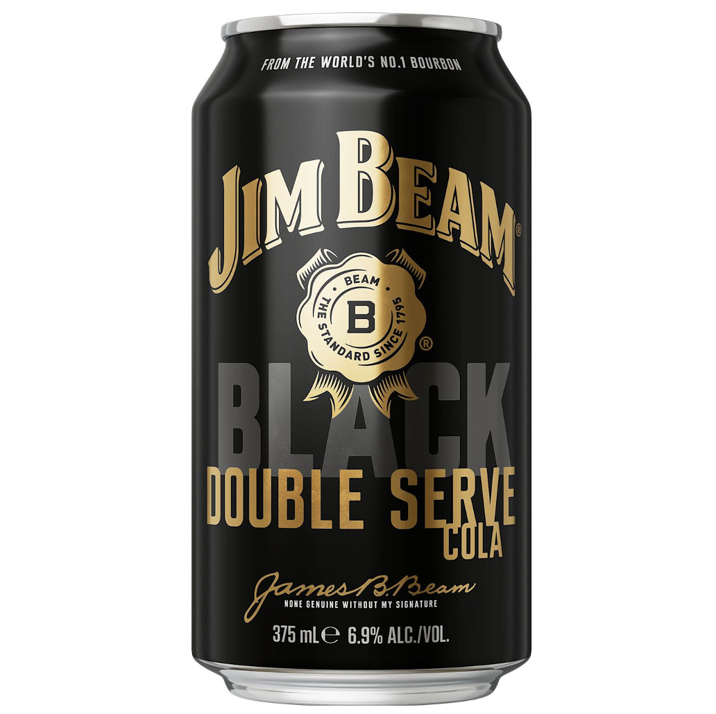 Jim Beam Black Double Serve & Cola Can 375mL