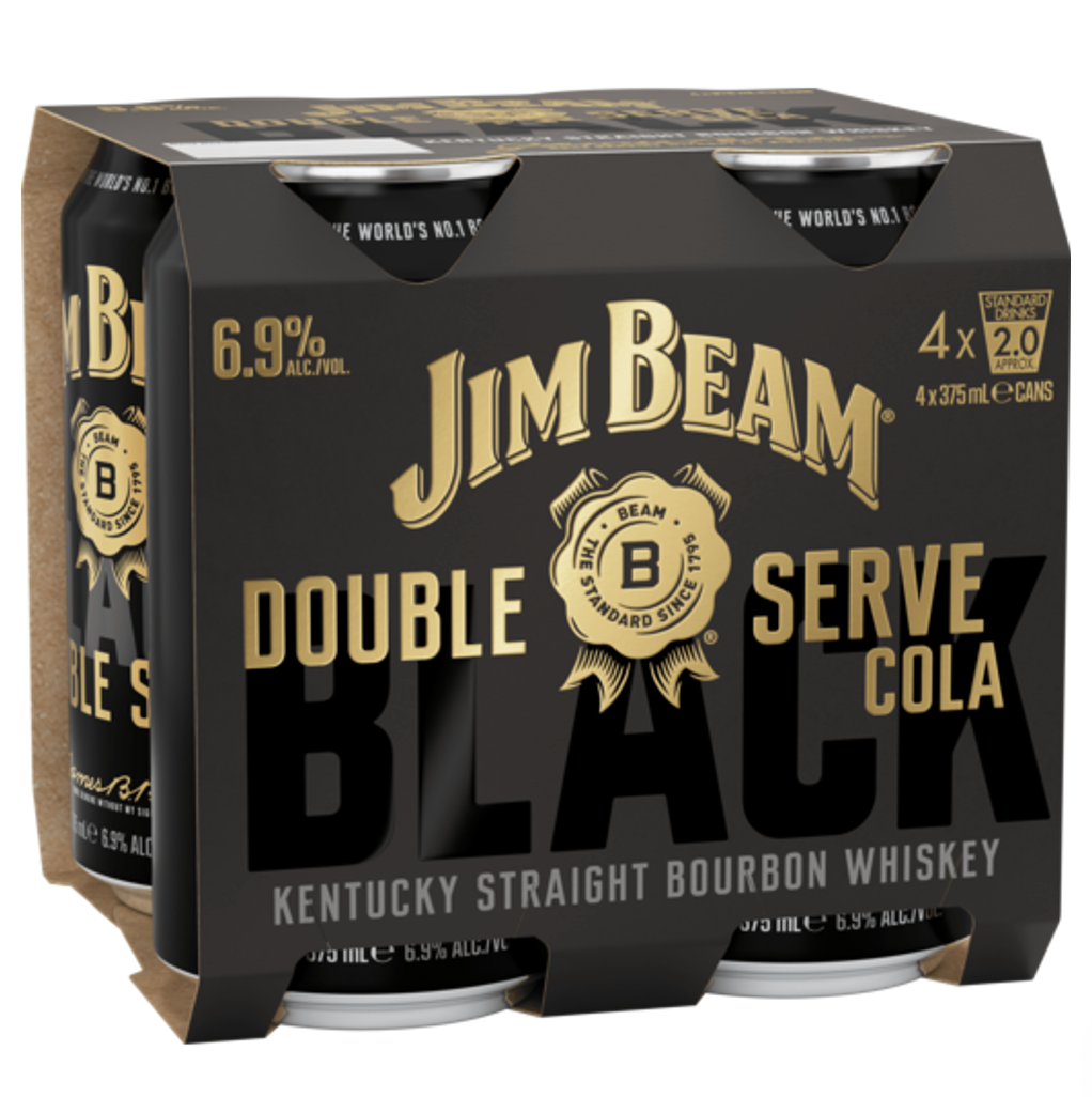 Jim Beam Black Double Serve & Cola Can 375mL
