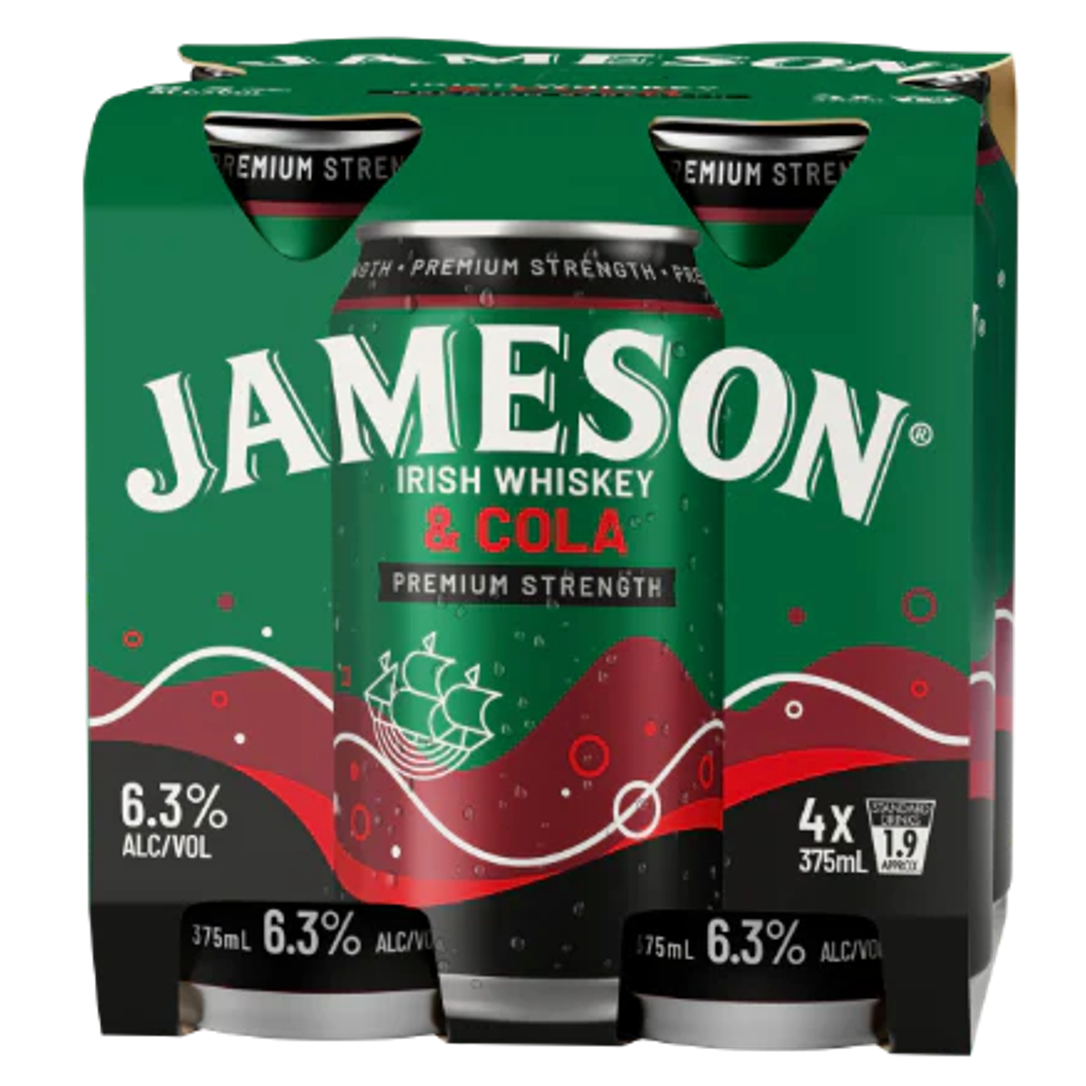 Jameson Irish Whiskey & Cola 6.3% Can 375mL