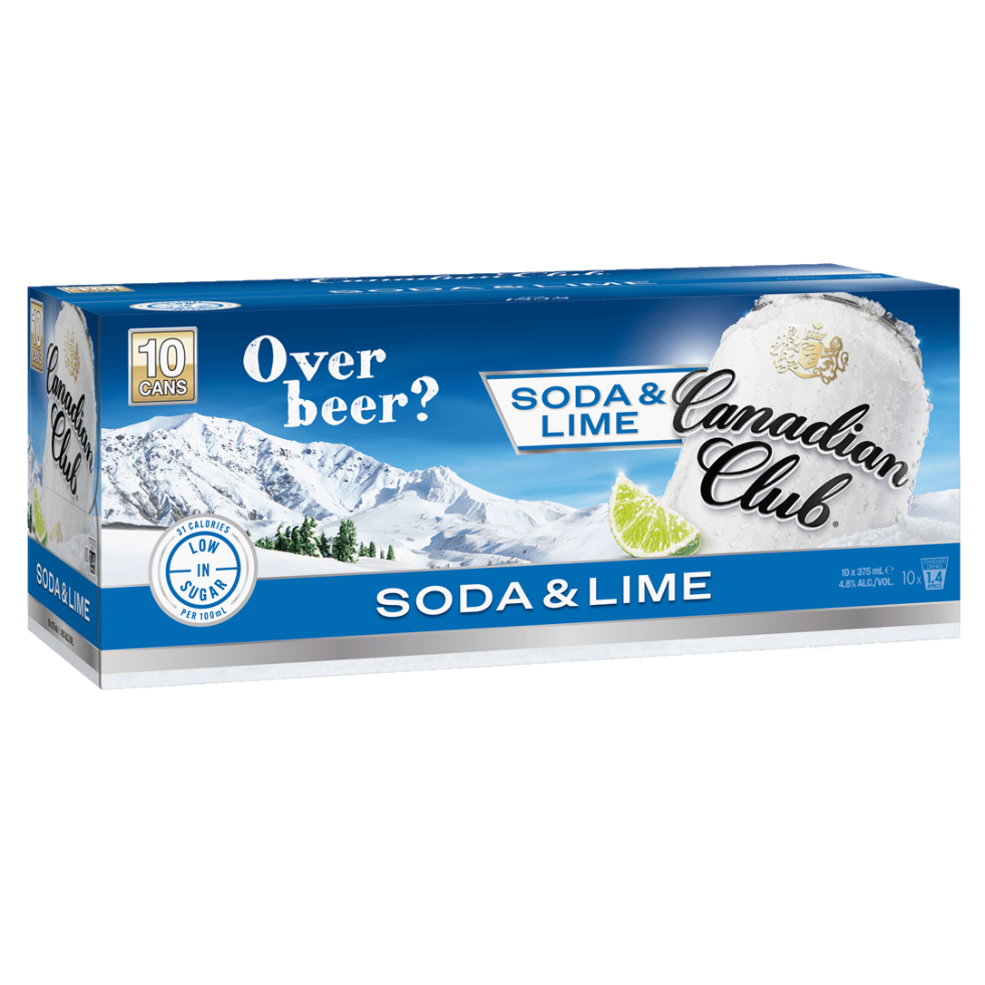 Canadian Club Soda & Lime 10 Pack Can 375mL