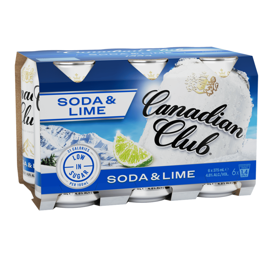 Canadian Club Soda & Lime Can 375mL