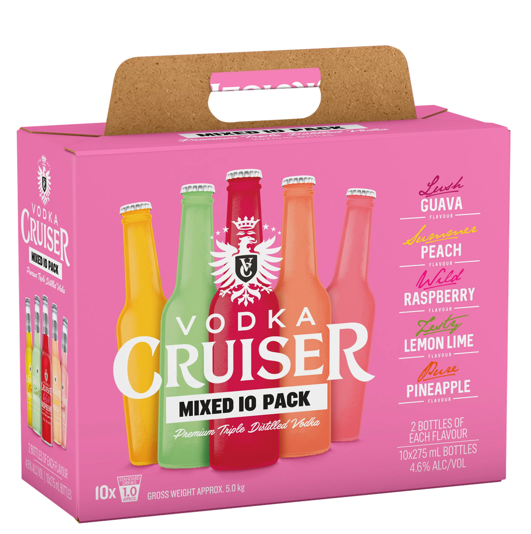 Vodka Cruiser Mixed 10 Pack Bottle 275mL