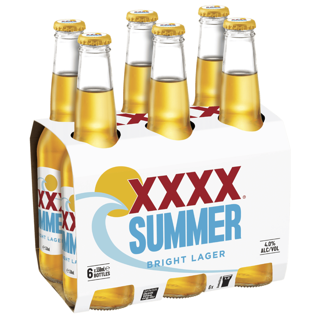 XXXX Summer Bright Lager Bottle 330mL