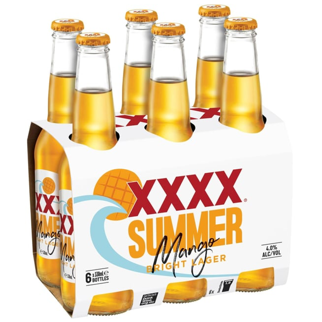 XXXX Summer Bright Mango Bottle 330mL
