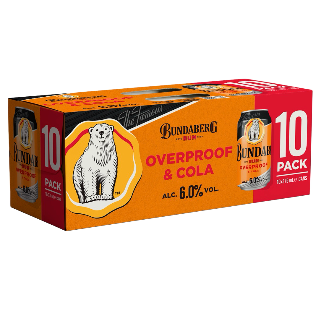 Bundaberg O.P Rum & Cola 10 Pack Can 375mL
