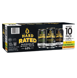 Hard Rated Mixed 6% 10 Pack Can 330mL