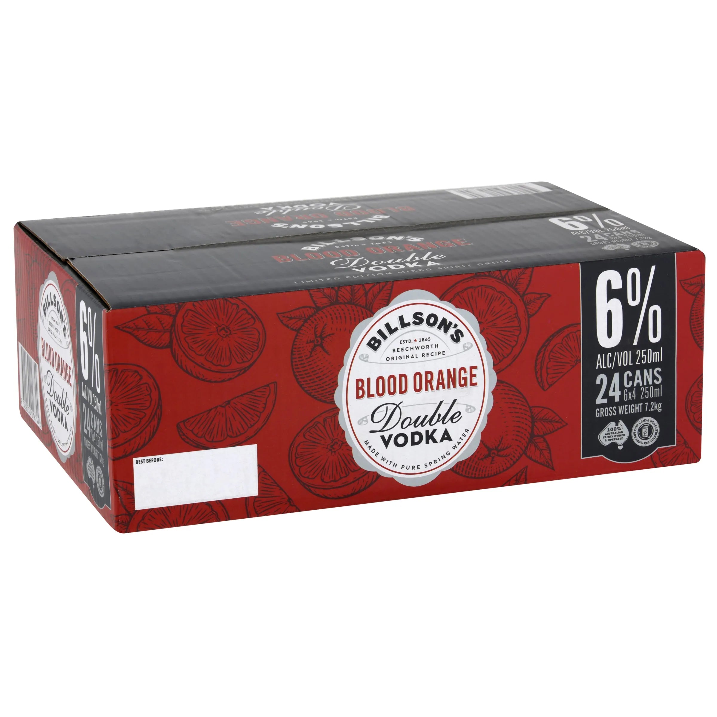 Billson's Vodka Blood Orange 6% Can 250mL - Harry's Liquor