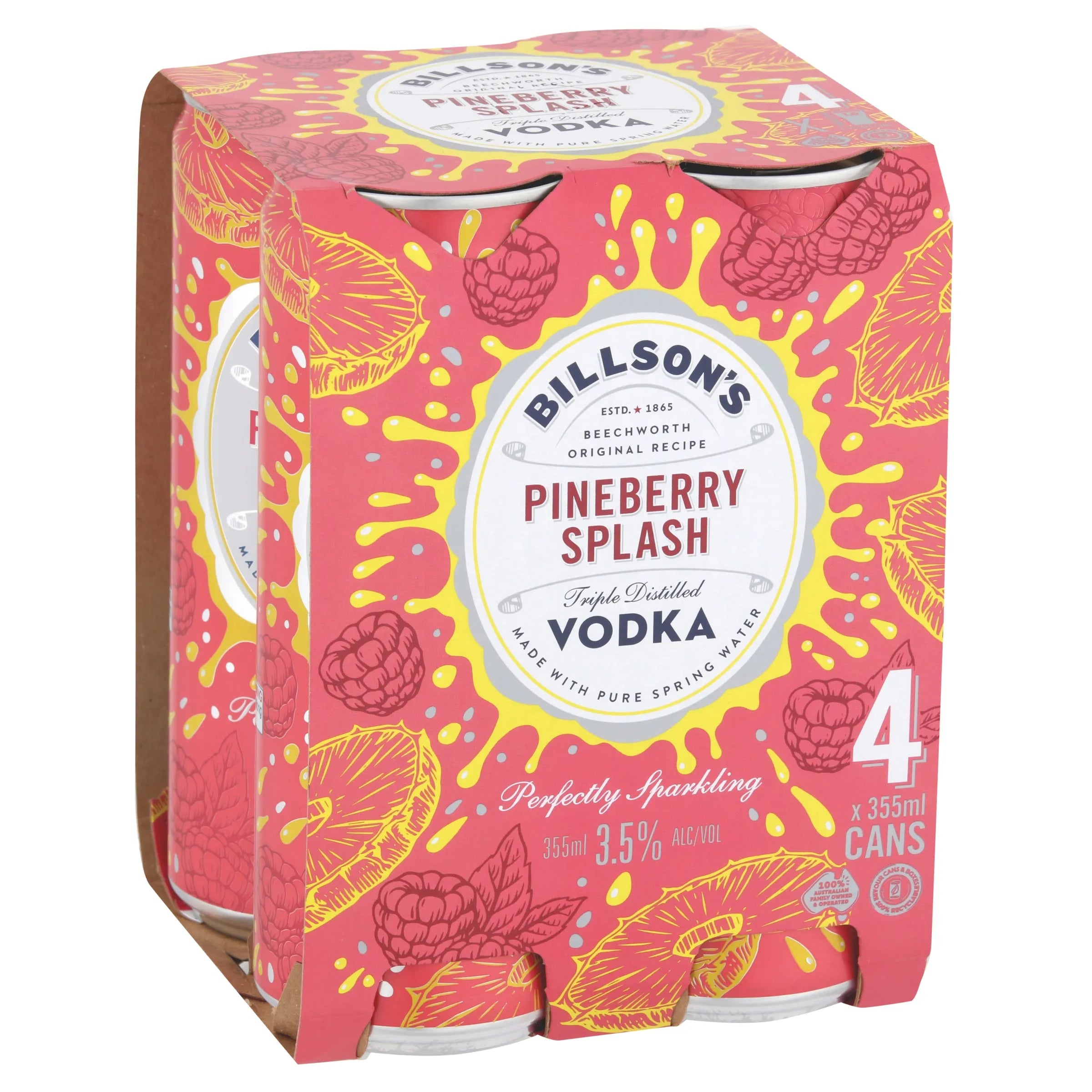 Billson's Vodka Pineberry Splash Can 355mL - Harry's Liquor