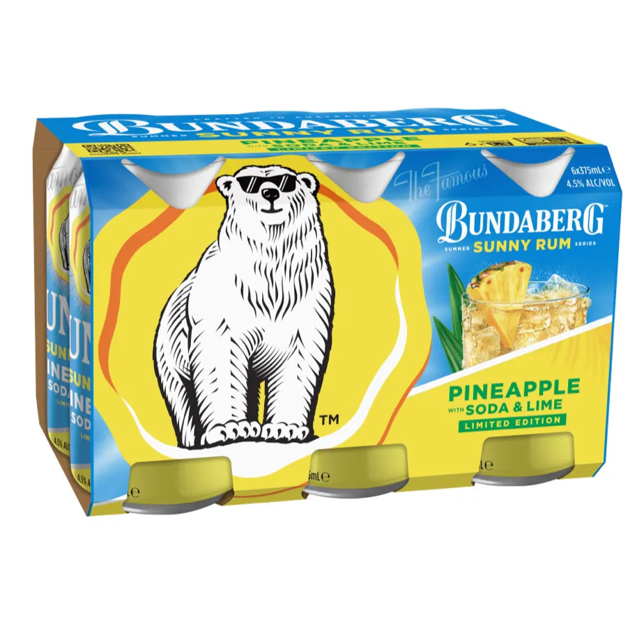 Bundaberg Sunny Pineapple Rum, Soda & Lime Can 375mL - Harry's Liquor