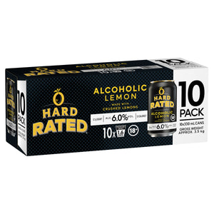 Hard Rated Lemon 6% 10 Pack Can 330mL - Harry's Liquor