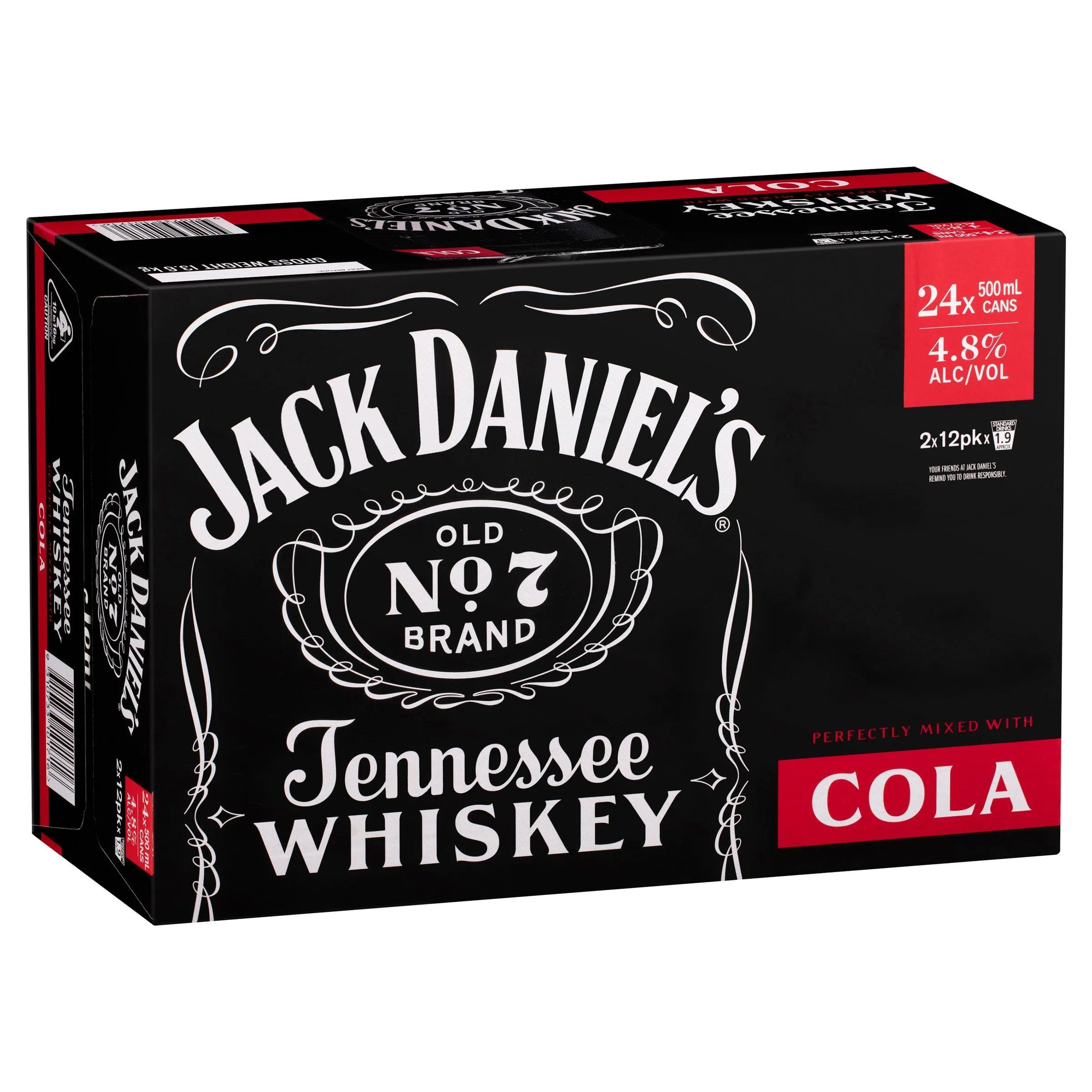 Jack Daniel's Tennessee Whiskey & Cola Can 500mL - Harry's Liquor