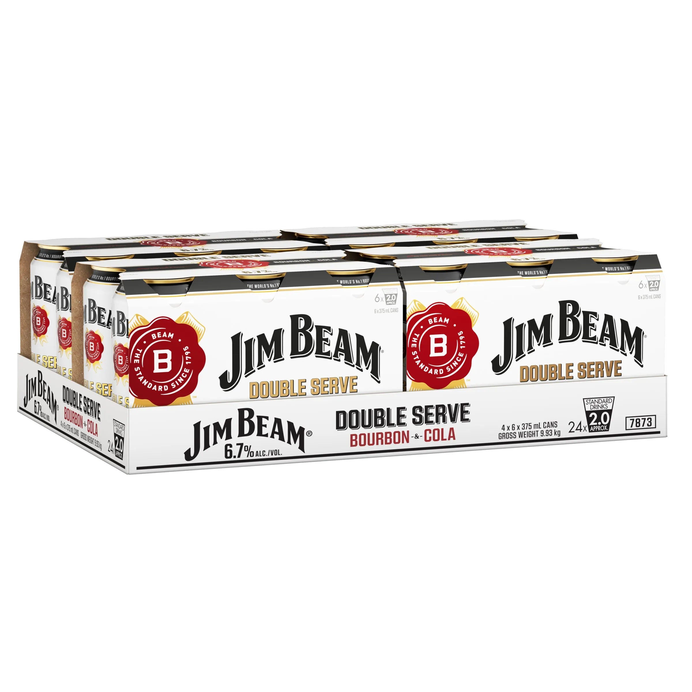 Jim Beam Double Serve & Cola Can 375mL - Harry's Liquor