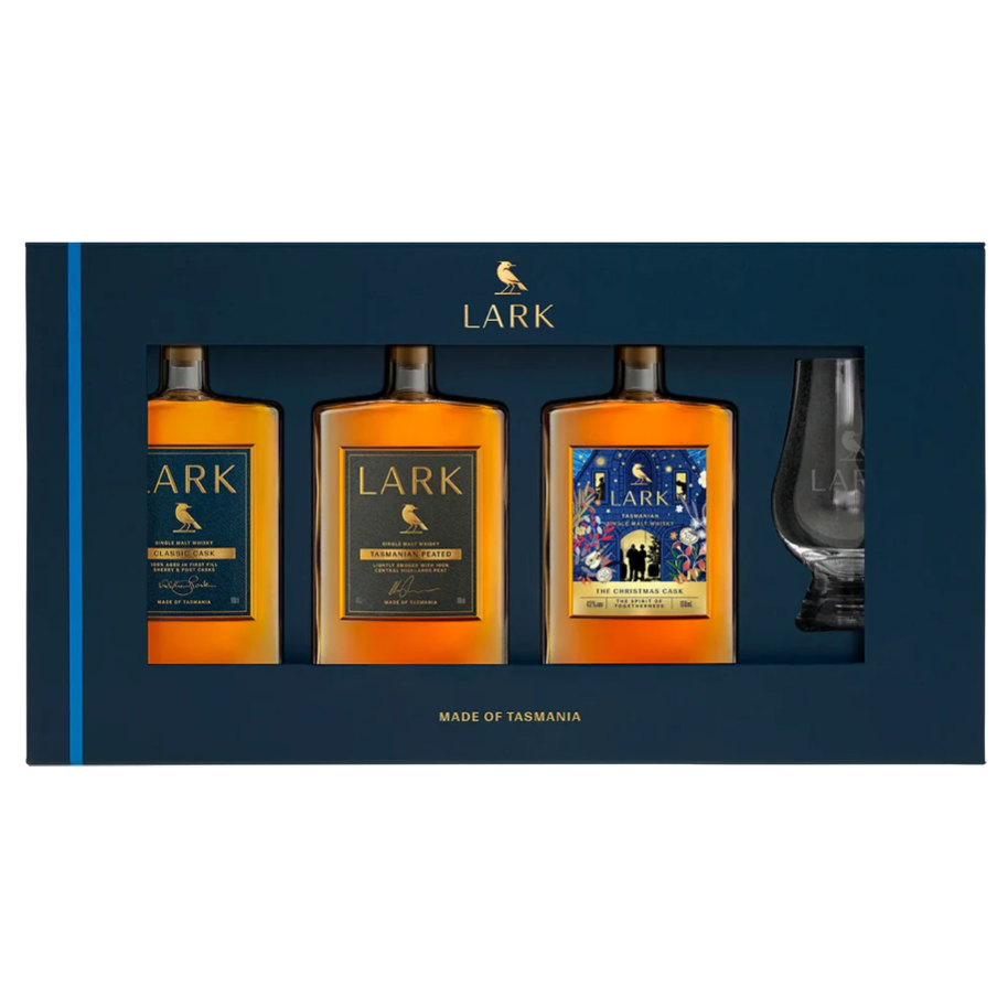 Lark The Christmas Cask Festive Flight Tasting Pack & Glencairn Glass 3 x 100mL - Harry's Liquor