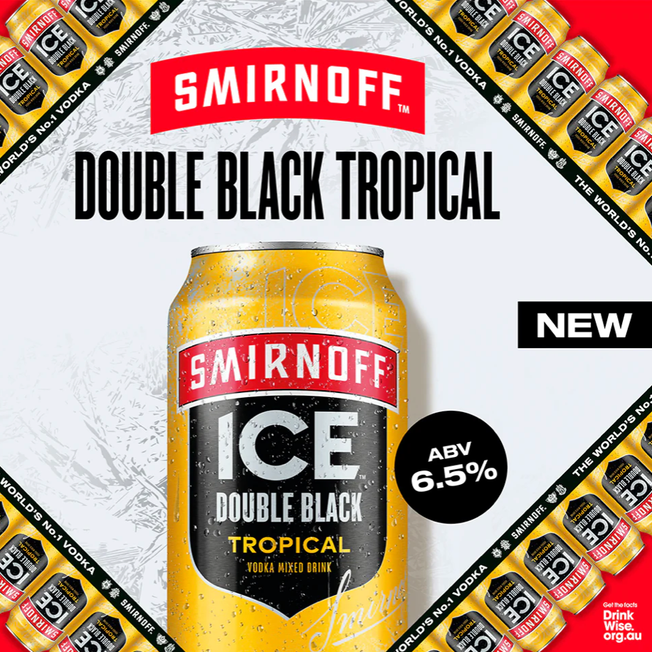 Smirnoff Ice Double Black Tropical Vodka 6.5% 10 Pack Can 375mL - Harry's Liquor