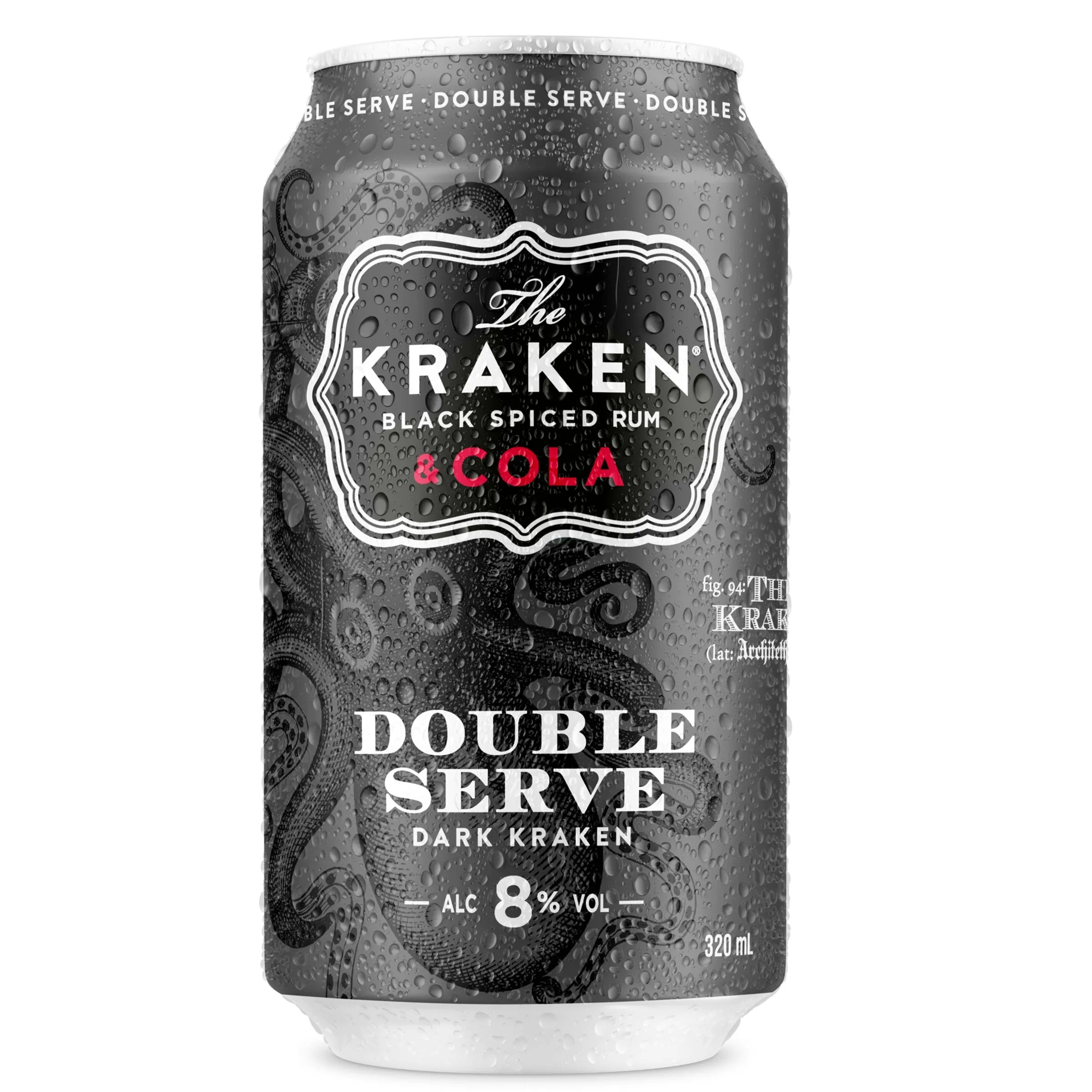 The Kraken Black Spiced Double Serve and Cola 8% Can 320mL - Harry's Liquor