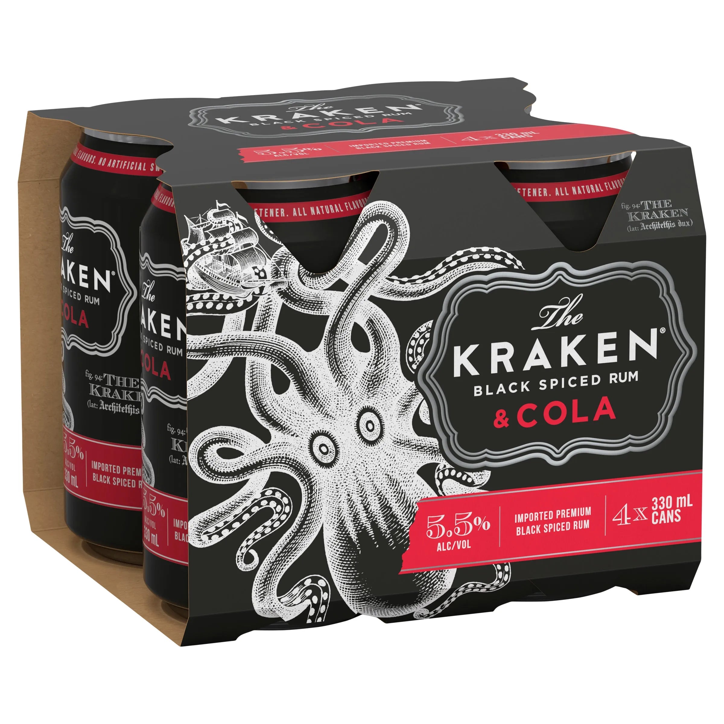 The Kraken Spiced Rum & Cola Can 330mL - Harry's Liquor