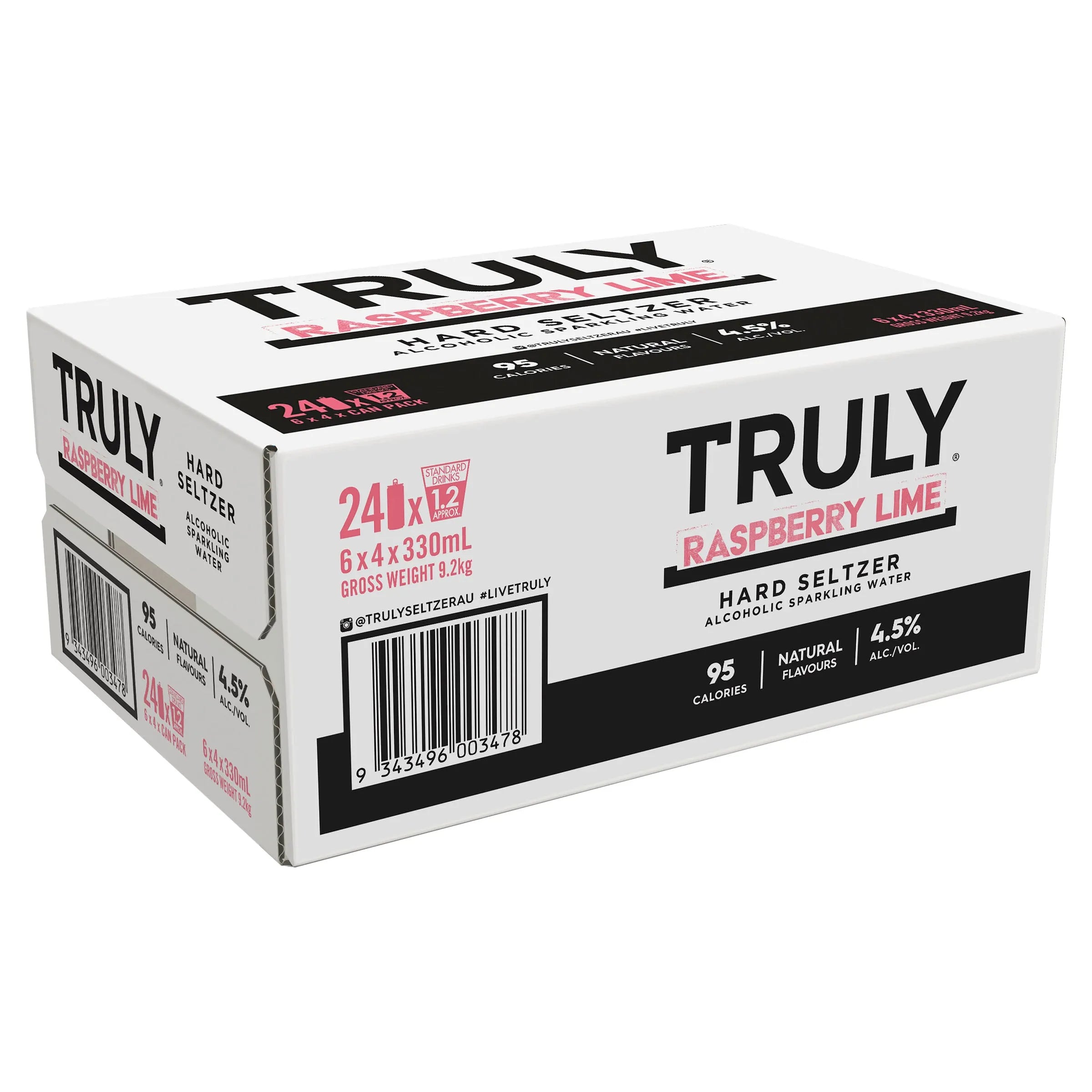 Truly Hard Seltzer Raspberry & Lime Can 330mL - Harry's Liquor