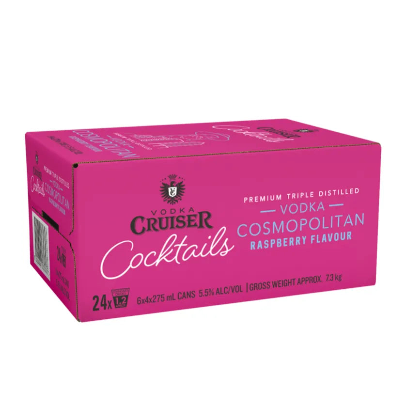 Vodka Cruiser Cocktails Raspberry Cosmopolitan Can 275mL - Harry's Liquor