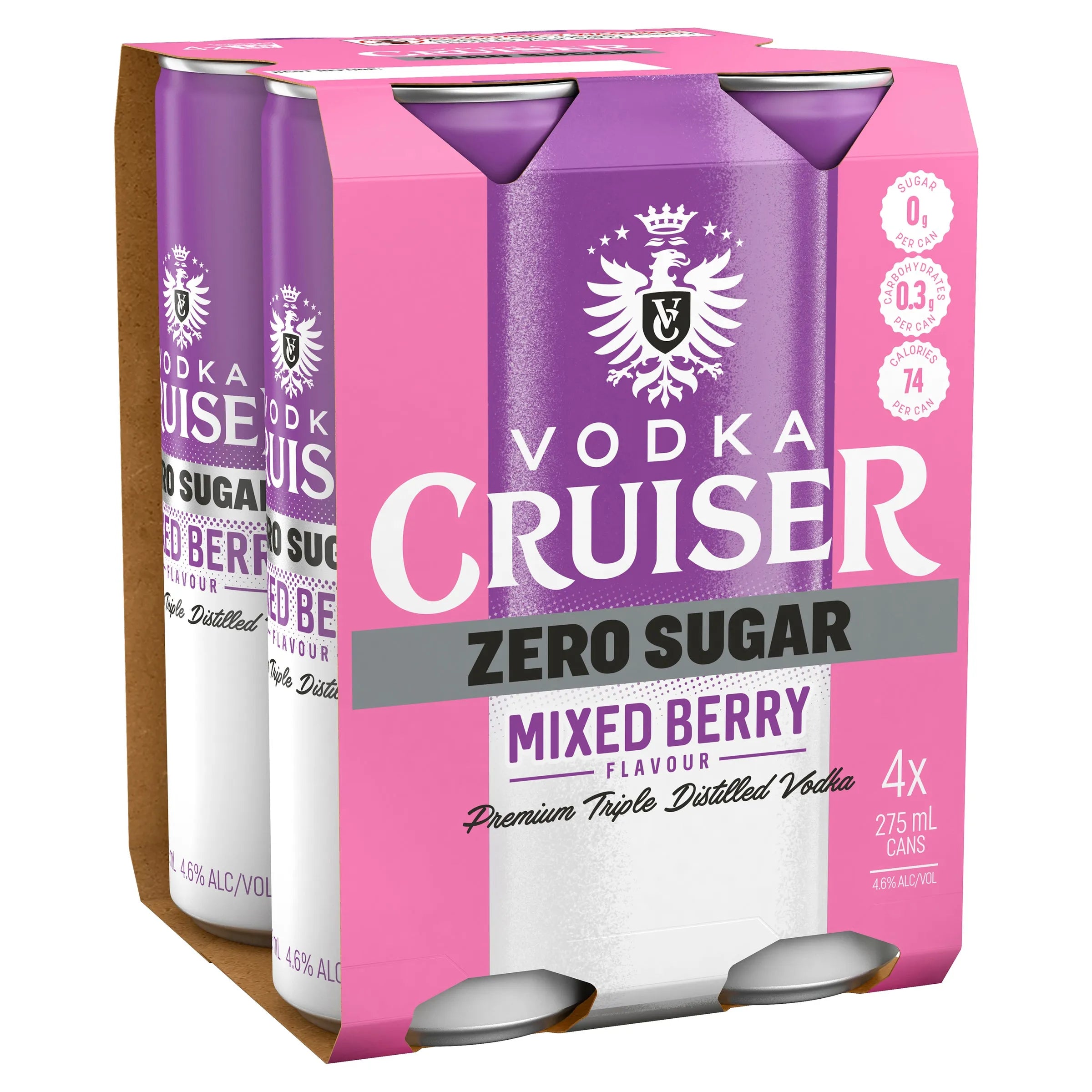 Vodka Cruiser Zero Sugar Mixed Berry Can 275mL - Harry's Liquor