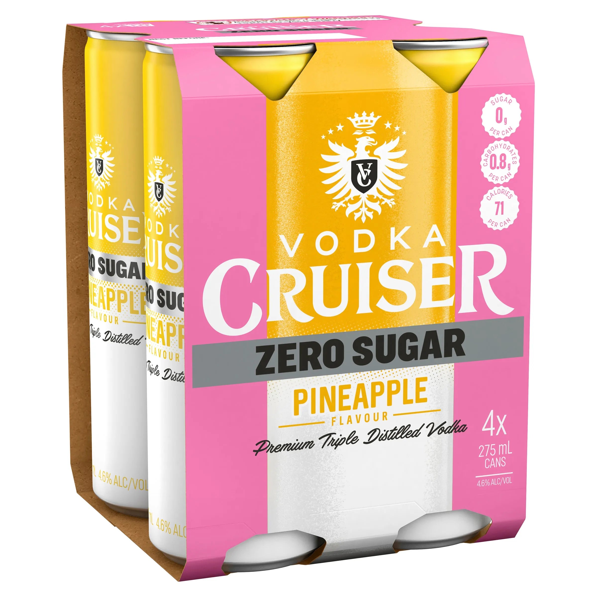 Vodka Cruiser Zero Sugar Pineapple Can 275mL - Harry's Liquor